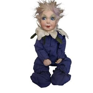 Hand Crafted Signed Pixie Doll with Porcelain Head and Hands